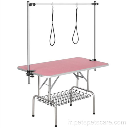 Rack de rangement de table de toilettage réglable pour animaux de compagnie